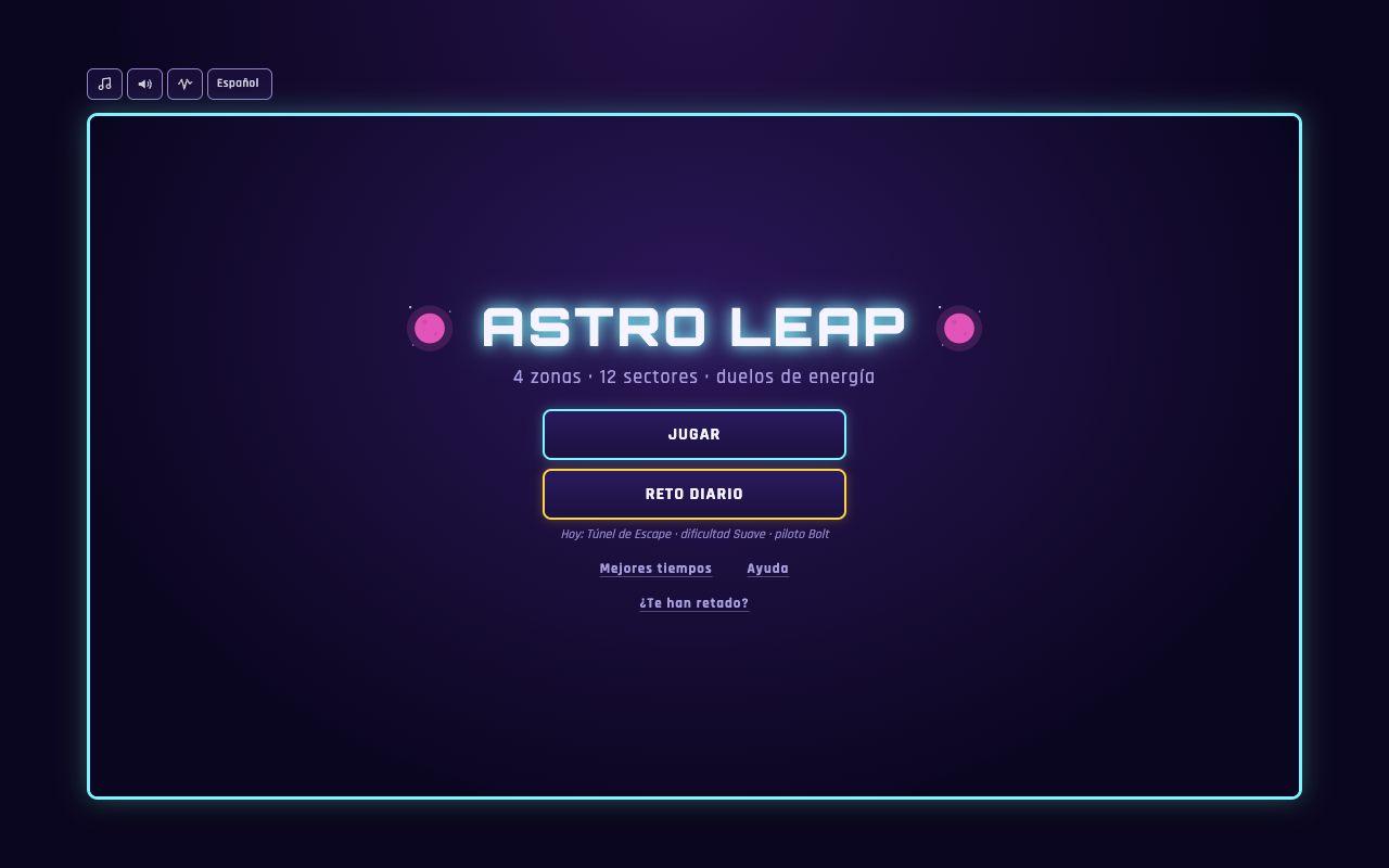 Astro Leap main menu